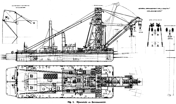 250 tons drijvende stoomkraan